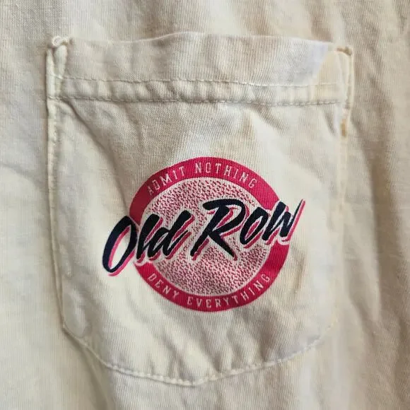 Old Row Bar Tshirt Frat Yellow Comfort Colors Shirt Large Unisex College Party - Picture 5 of 5